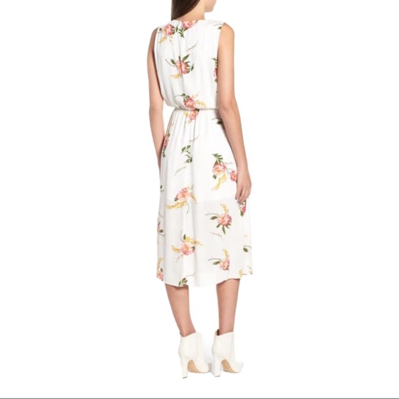 WAYF Sleeveless Blouson Midi Dress Size M Floral - Picture 2 of 6